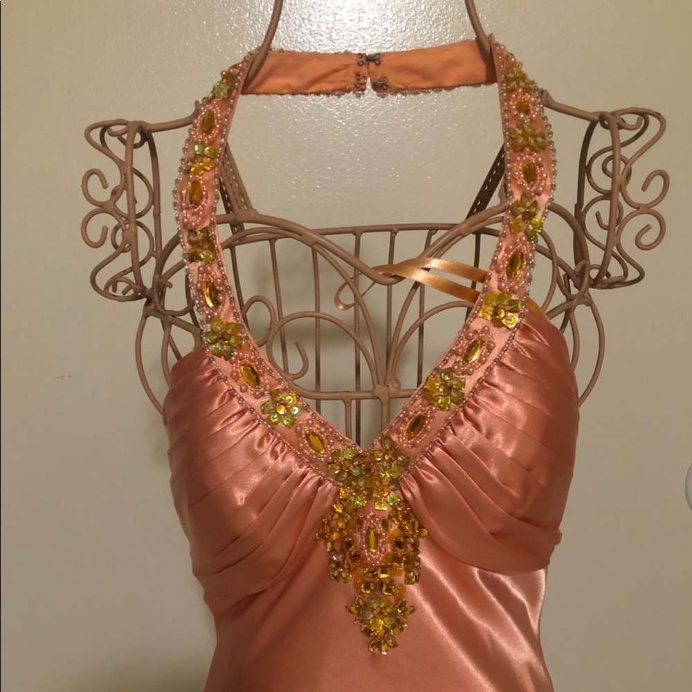 Peach prom dress